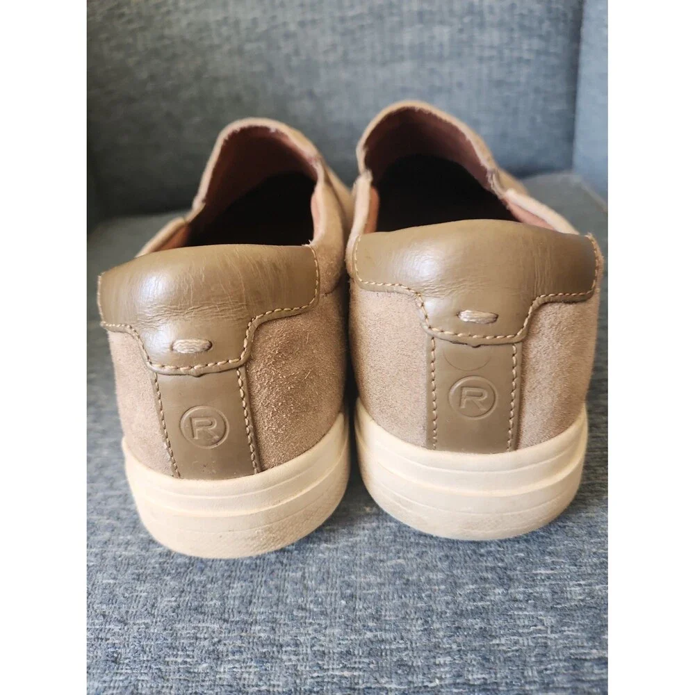 Rockport Men's Taupe Tan Suede Slip-on Shoes Size 9